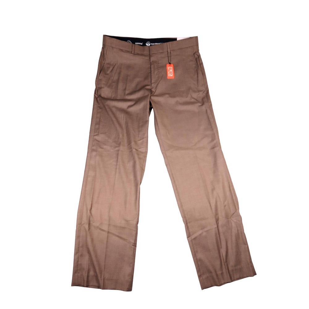Dockers Performance Dress Pants Mens 34x32 Brown Straight Fit Flat Front NWT